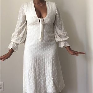 And Other Stories Dotted Low Cut Midi Dress